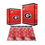 Georgia Bulldogs NCAA Gift Bags (2 Large,1 Medium) & Flat Gift Wrap (2) Combo Pack #1