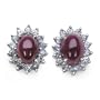 2.15 Carat Genuine Ruby & Tanzanite Silver Rhodium Earrings