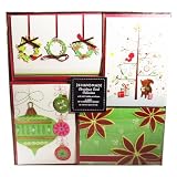 Christmas Card Collection - 24 Handmade Christmas Cards With Self-Sealing Envelopes, 4 Different Designs, Holiday Fun Collection
