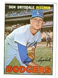 Don Drysdale baseball card 1967 Topps #55 (Los Angeles Dodgers) 67