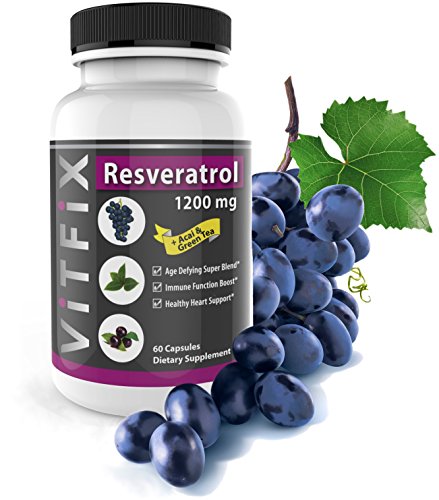 Resveratrol PLUS Acai - Fast Acting Anti-Aging Formula - Over 1000mg - Potent Trans Resveratrol - Aids Circulation and Heart Health - Youth Enhancing Antioxidant with Acai, Pomegranate & Green Tea Resveratrol PLUS Acai - Fast Acting Anti-Aging Formula - Over 1000mg - Potent Trans Resveratrol - Aids Circulation and Heart Health - Youth Enhancing Antioxidant with Acai, Pomegranate & Green Tea
