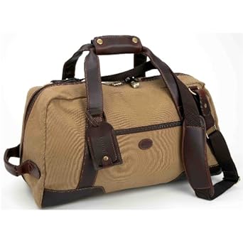 leather and canvas duffle bag