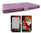 IMAGE OF Bundle Monster Barnes & Noble Nook Color Nook Tablet Synthetic Leather Case Cover Jacket + Skin Art Decal Sticker + Screen Protector Ereader Accessories Combo - Fits both Nook Color and Nook Tablet (Released Nov. 7, 2011) Devices