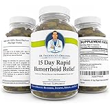 Dr. Frederick's 15 Day Rapid Hemorrhoid Relief - 180 Capsules - 100% Blond Psyllium Husk Powder - High Dose Fiber Supplement - Reduce Bleeding, Itching, Pain, & Strain.