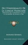 de L'Universalite de La Langue Franca...
