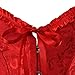 Frawirshau Women's Lace Up Boned Overbust Corset Bustier Bodyshaper Top Red L
