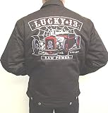 Lucky 13 Raw Power Black Lined Chino Jacket - Hot Rod Embroidered Jacket by Lucky 13