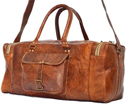 Travel Duffel Bag. New Duffle for your dream business or air flight. Ideal luggage for your dress, clothes and accessories when traveling. Fashion Designer Crossbody Full Grain Leather space Bags extremely sturdy for packing. For Men and Women. Sport (Large - 22")
