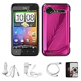 Pink Metallic Cosmo Wave Design Protective Snap-On Case Cover for HTC Droid ....