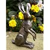 Sitting Bronze Hare Sculpture Poppy Harriet Glen