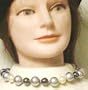 One Strand Large Ivory Brown Pearls Kutu Short Chain Necklace Earrings for Women and Teens