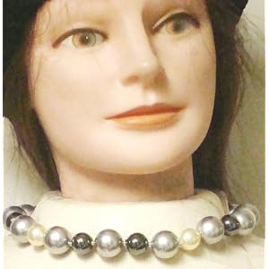 One Strand Large Ivory Brown Pearls Kutu Short Chain Necklace Earrings for Women and Teens