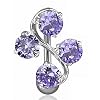Bauchnabel Piercing Schmuck mit 4 Kristallen Material Chirurgenstahl Farbe Lila