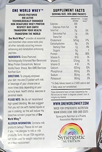 One World Whey - Vanilla - New and Improved, Technologically Enhanced Protein Formula - Single Serving