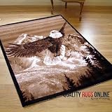 Large Modern Animal Print Out Of Africa Soaring Eagle Rug 1.15m x 1.6m (4' x 5'3 Approx)