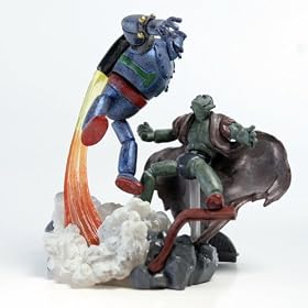 Tetsujin 28 Gashapon Diorama - Gigantor battling Villain