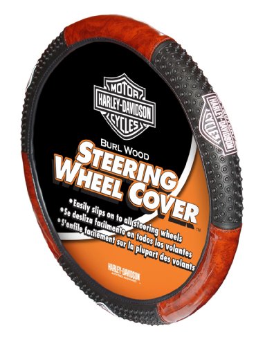 Harley-Davidson Bare & Shield Burlwood Steering Wheel Cover