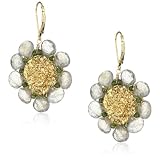 Eva Hanusova Gold Leaf Labradorite Crochet Earrings
