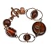 Glass, Wooden, and Brass Beads Bracelet 