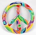 Retro Tin Peace Sign 9-in Wall Art - Tye Dye