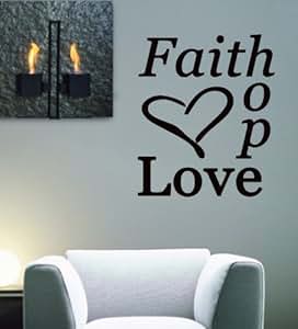 Amazon.com: Faith Hope Love Vinyl Wall Art Decal Home Décor Black Matte