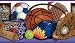 Boys Sports Balls Memorabilia Blue Wallpaper Border