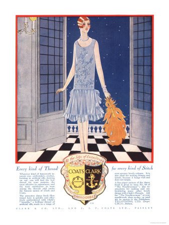 Fabrics, Threads, Womens Art Deco, UK, 1920 Premium Poster Print, 18x24