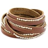 Presh Topaz Rhinestone and Whiskey Leather Str