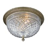 Waterford Crystal Castle Carra Flush Mount Antique Brass Finish