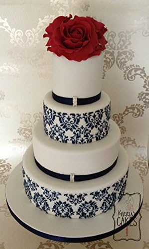 Wedding Damask cake stencils set of 7 pieces air brush - Royal icing