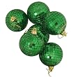 Pack of 6 Christmas Green Mirrored Glass Disco Ball Christmas Ornaments 2" 50mm