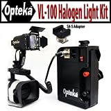 Opteka VL-100 100-Watt Professional Halogen Camcorder Video Light Kit with 12v Rechargeable Battery Pack with the SA-S Adapter for Sony Active Interface Hot Shoe (AIS) Camcorders