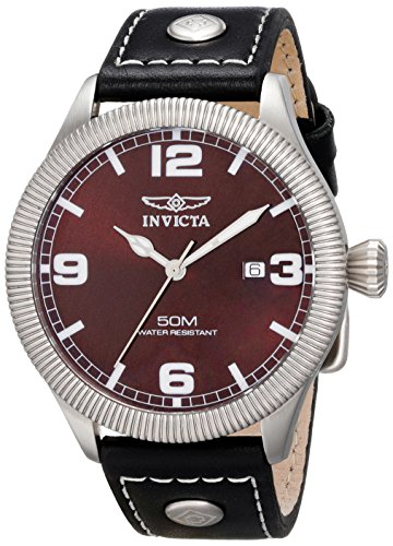 Invicta Men's 1461 Vintage Collection Riveted Leather Strap Brown Dial Watch