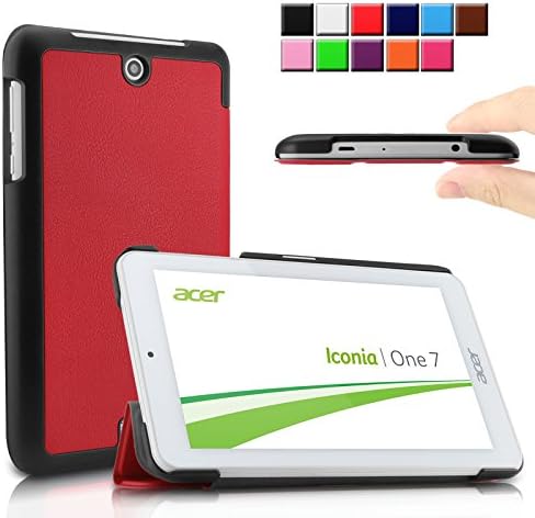 Infiland Acer Iconia One 7 B1-770 case, Ultra Slim Tri-Fold Shell Case Cover for Acer Iconia One B1-770 7-Inch Android Tablet - Red