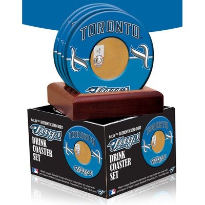 Toronto Jays Coasters with Game Field Dirt in Blue (Set of 4)