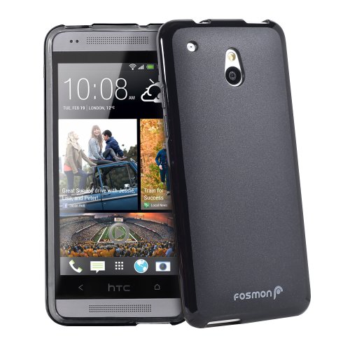 Fosmon DURA Frost SLIM-Fit Case Flexible TPU Cover for HTC One Mini / M4 (Black)