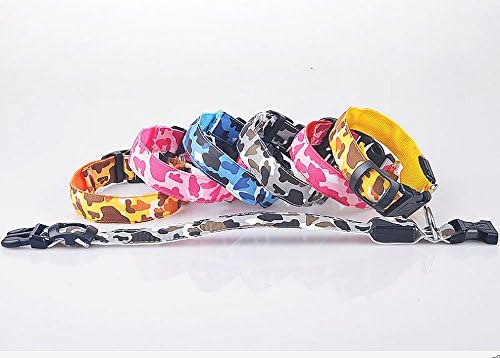 iFMORE Brand LED Camo Dog Collar- Size Large and Choice of 5 Colors - Keep Pets Safe With 3 Safety Light Modes That Glow and Flash Bright (Pink)