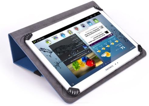 DigiLand 10.1 Inch Tablet Case - Fits Model# DL1010Q - UniGrip 10 Edition Folio Case - Peacock Blue - by Cush Cases