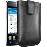 mumbi Echt Leder Tasche Samsung i9100 Ledertasche Galaxy S II / Lasche m. Rückzugfunktion