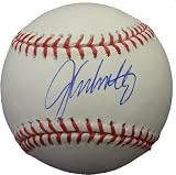 John Smoltz Autographed Official Major League Baseball W/PROOF, Picture of John Signing For Us, Atlanta Braves, Boston Red Sox, St. Louis Cardinals, World Series Champion, Cy Young Award Winner, All Star