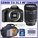 Canon EOS Rebel T1i Digital SLR (Body OutFit) w/ EF-S 18-135mm f/3.5-5.6 IS Lens + 8GB Memory Card + Advanced Shooters Package Package # 1