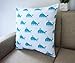 Howarmer Cotton Canvas Aqua Blue Decorative Pillows Cover, Set of 4, Beach Theme (Chevron, Whales, Sea Horse, Sea Stars)