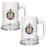 Club Deportivo Chivas Usa 2-Piece 15 Ounce Glass Tankard Set (Primary Team Logo)