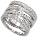 14k White Gold 1/2 (12mm) wide Bridge Ring, w/ 0.67 Carat Brilliant Cut Diamonds