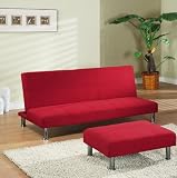 Red Fabric Klik-Klak Sofa Bed Sleeper