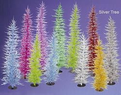Whimsical Silver Laser Tinsel Artificial Christmas Tree 5'