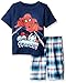 Marvel Little Boys' Toddler 2-Piece Plaid Short Set, Navy, 4T
