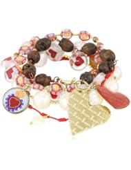 Mercedes Salazar Heart, Pearls and Skull Set Of Five Bracelet