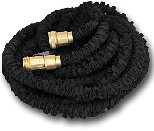 Clezer 150FT Retractable Garden Hose Expandable Stretch Car Watering Pipes Magic Hose Double Latex Core Solid Brass Ends + Hose Nozzle for Irrigation