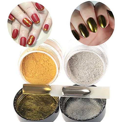 Born Pretty 2 box Mirror Nail Glitter Powder Gorgeous Nail Art Chrome Pigment Glitters 2 Colors